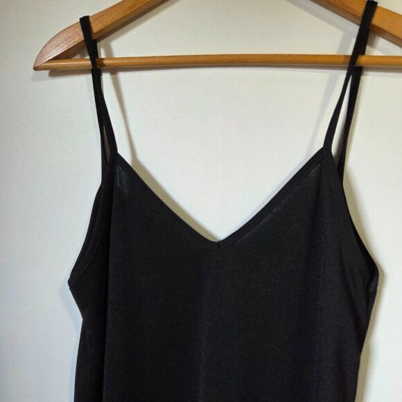 EUC PRETTY LITTLE THING BLACK DOUBLE V NECK TANK SHORT DRESS SIZE 8 / WOMENS SM - Picture 7 of 13